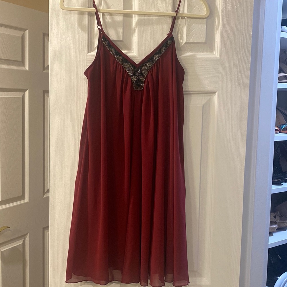 Express maroon chiffon dress
